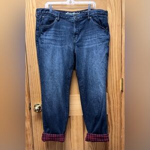 Eddie Bauer Women's Flannel-Lined Boyfriend Jeans Size 18